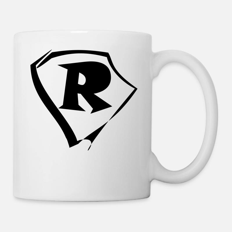 Emblem Buchstabe R Logo - Tasse - Weiß