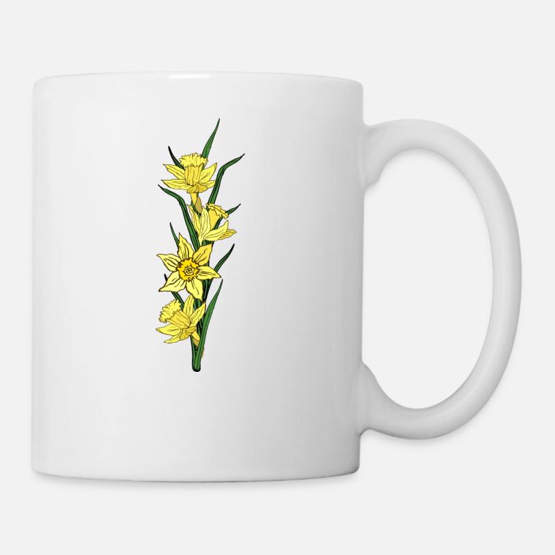Valentin Pâques anniversaire de mariage jonquilles - Mug blanc - blanc