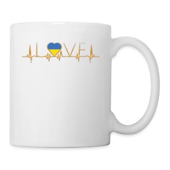 home roots home love heart from Ukraine - Mug - white - Right
