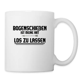 Bogenschießen Bogenschütze Hobby Geschenk Pfeil - Tasse - Weiß - Rechts