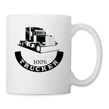 Camionneur, maille de 100%, une chemise de maille - Mug blanc - blanc - Droite