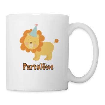 Partylöwe Feiern Geschenkidee Party Löwe Feiern - Tasse - Weiß - Rechts
