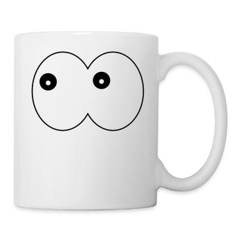Lustige Augen- Comic Kulleraugen links schauend - Tasse - Weiß - Rechts