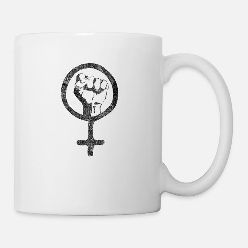 Frauenpower Mädels Feminismus Logo Geschenk Idee - Tasse - Weiß