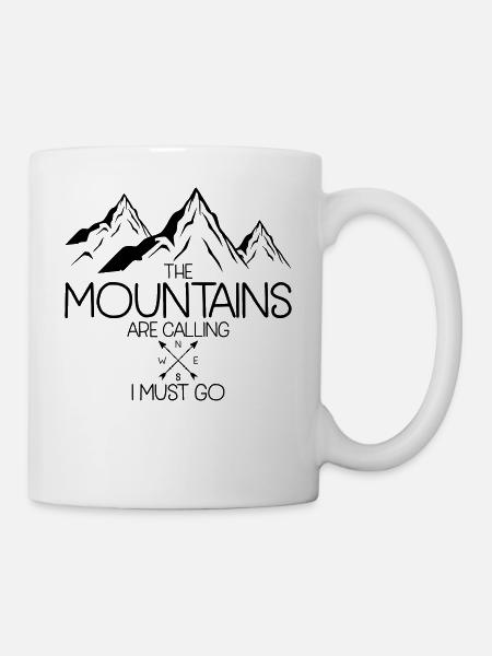 The mountains are caliing i must go - hiking - Mug - white