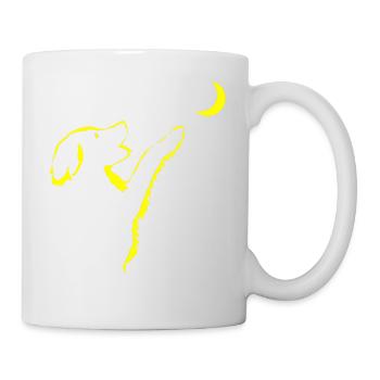 Dog looks at moon - Mug - white - Right