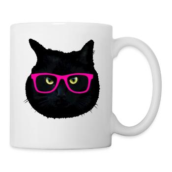 black cat fantasy sunglasses - Mug - white - Right