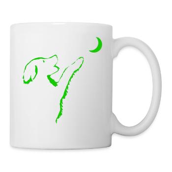 Dog looks at moon - Mug - white - Right