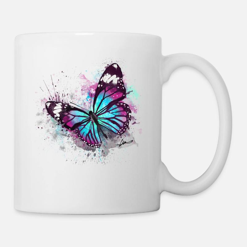 Beautiful Butterfly Watercolour - Mug - white