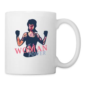 Woman Power Strong PWR - Power Girl | Frau, Mutter - Tasse - Weiß - Rechts