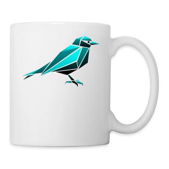 Spatz Vogel Origami Polygon - Tasse - Weiß - Rechts