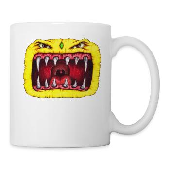 Monster mit Zähnen gelb - Tasse - Weiß - Rechts