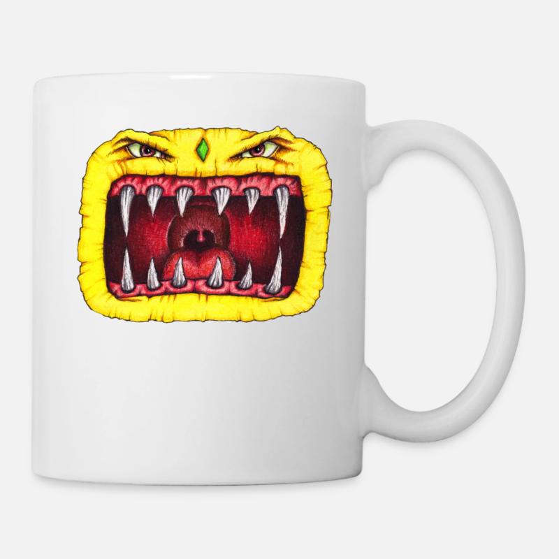 Monstre avec des dents jaunes - Mug blanc - blanc