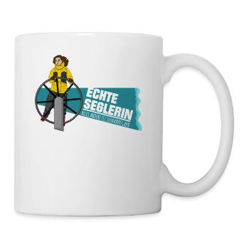 Echte Seglerin - Brünett - Skipper - Segelschiff - Tasse - Weiß - Rechts