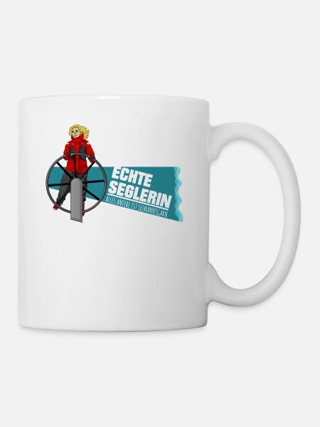 Echte Seglerin - Blond - Skipper - Segelschiff - Tasse - Weiß