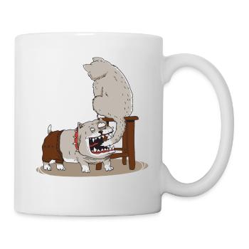 Dog eggs sleeping cat - Mug - white - Right