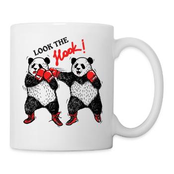 Boxing pandas hand out - Mug - white - Right