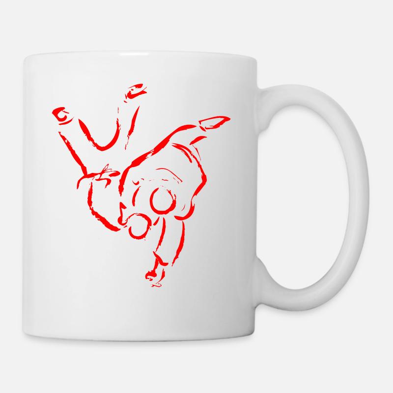 HANE Goshi ROUGE, LES TECHNIQUES DE JUDO JUDO, WAZA, - Mug blanc - blanc