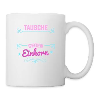 Tausche Papa gegen Einhorn - Tasse - Weiß - Rechts