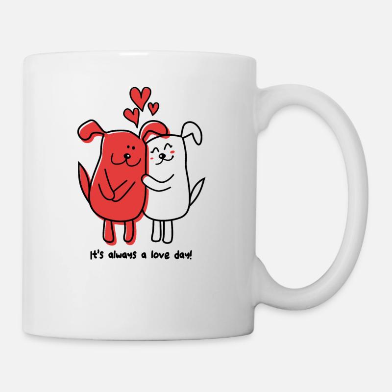 Dog and cat It's always a love day - Mug - white