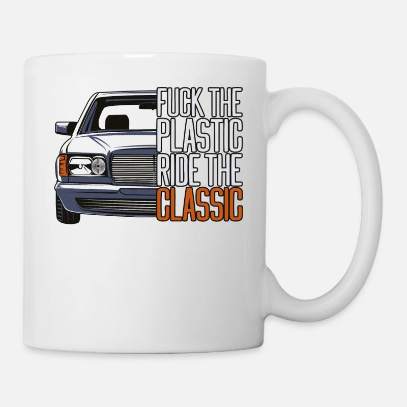 ftp style retro car classic silhouette - Tasse - Weiß