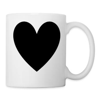 Herz schwarz - Tasse - Weiß - Rechts