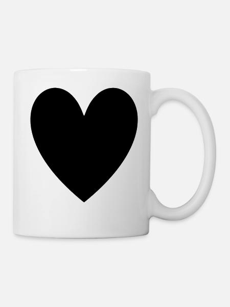 Herz schwarz - Tasse - Weiß