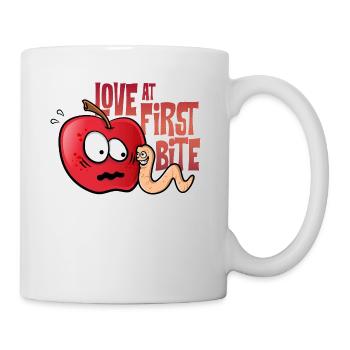 Apple-Wurm Liebe auf den ersten Blick - Tasse - Weiß - Rechts