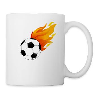 FOOTBALL FIRE FLAMES Gift Idea Birthday - Mug - white - Right