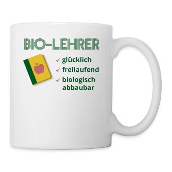 Biolehrer T-Shirt Lehrer Bio Lehrer - Tasse - Weiß - Rechts
