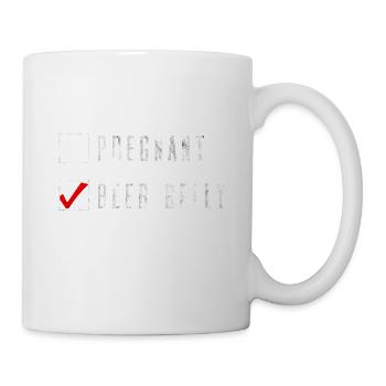 Pregnant Babybauch vs. Bierbauch Geschenk Idee - Tasse - Weiß - Rechts
