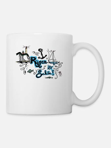 Rügen ist schön! - Urlaub Insel - Comic - Tasse - Weiß