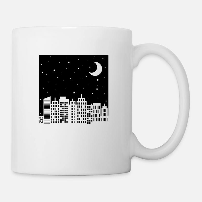 Nachthimmel Skyline - Tasse - Weiß