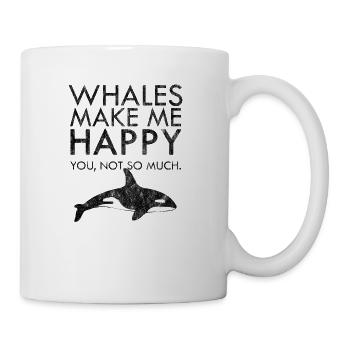 Whales make me happy whale seafood gift idea - Mug - white - Right
