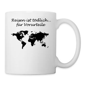 Reisen ist tödlich - Tasse - Weiß - Rechts