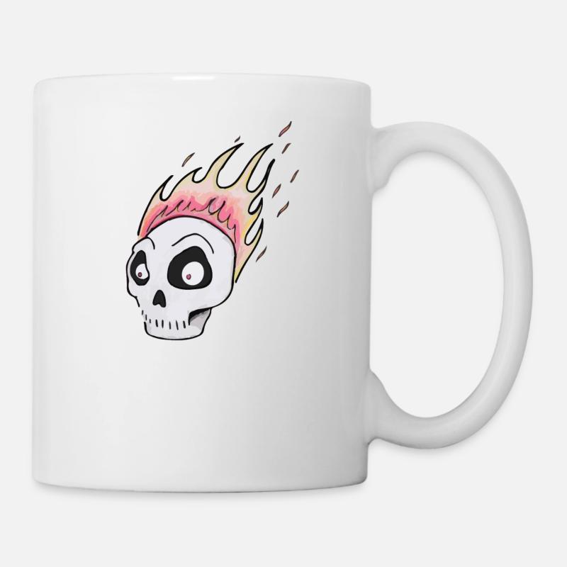 Burning skull1 - Mug - white