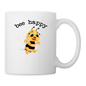 flotte biene, be happy - Tasse - Weiß - Rechts