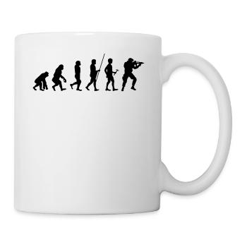 Evolution zum Soldaten T-Shirt Geschenk - Tasse - Weiß - Rechts