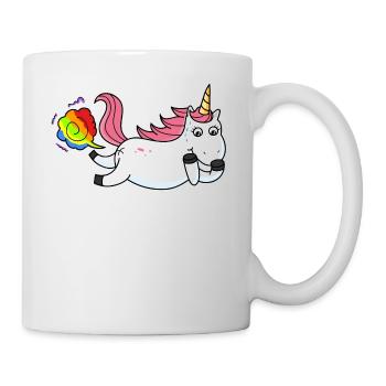 Farting licorne arc-en-ciel - Mug blanc - blanc - Droite