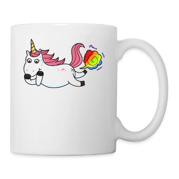 Farting licorne arc-en-ciel - Mug blanc - blanc - Droite