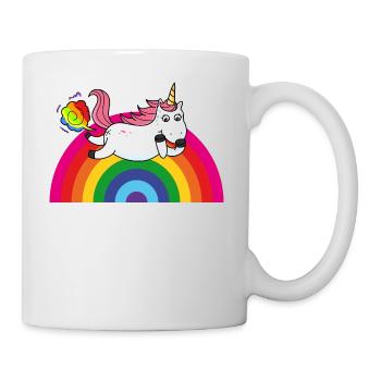 Farting licorne arc-en-ciel - Mug blanc - blanc - Droite