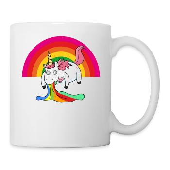 Puking unicorn rainbow - Mug - white - Right