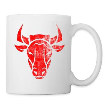 Bull bull head red - Mug - white - Right