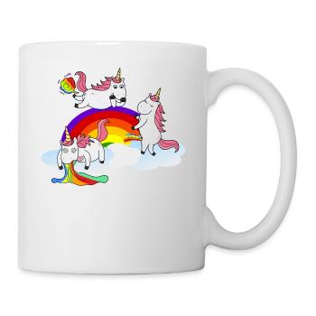 Einhorn Pinkeln Furzen Kotzen - Tasse - Weiß - Rechts