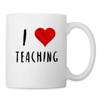 J'aime professeur d'enseignement Lecturer idée cadeau Université - Mug blanc - blanc - Droite