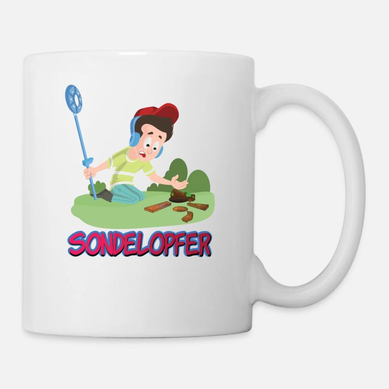 Sondeln Comic Schrott bei Schatzsuche gefunden - Tasse - Weiß