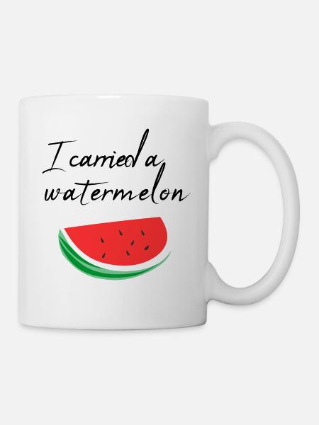 I carried a watermelon / gift - Mug - white