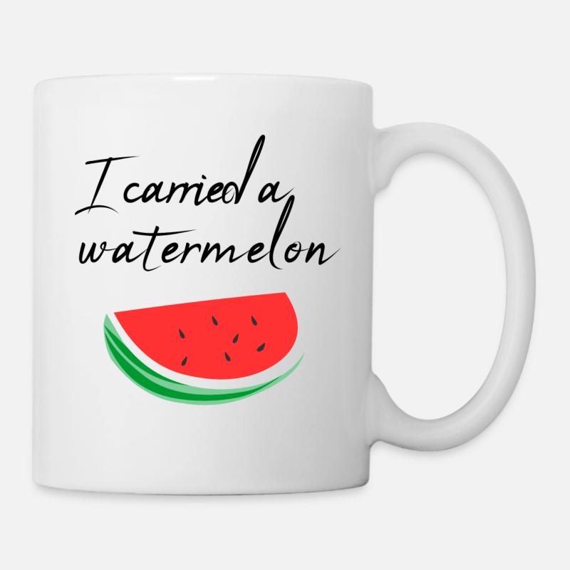 Je portais une pastèque / cadeau - Mug blanc - blanc
