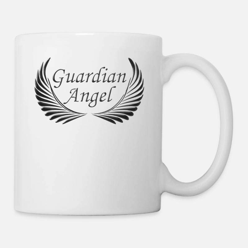 Gardien aile d'ange noir - Mug blanc - blanc