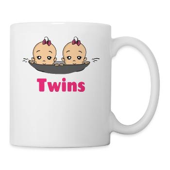 Twins Zwillinge Babys Mädchen Schwangerschaft - Tasse - Weiß - Rechts